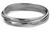 14K Solid WHITE Gold THIN Rolling Ring. IN STOCK! FREE SHIPPING!