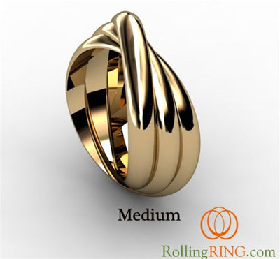 14K Solid Yellow Gold Rolling Ring. IN STOCK! FREE SHIPPING!