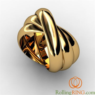 14K Solid YELLOW Gold THICK Rolling Ring. IN STOCK! FREE SHIPPING!