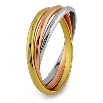 14K Solid Gold Tricolor THIN Rolling Ring - IN STOCK!