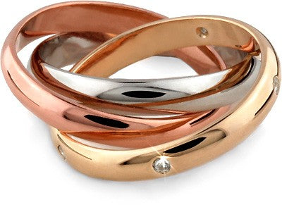 Tricolor Diamond Rolling Ring 3B3C25D