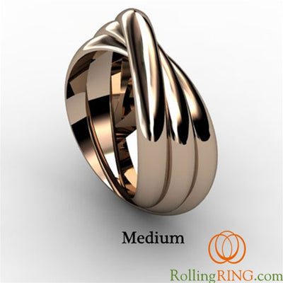 14K Solid Rose Gold Rolling Ring