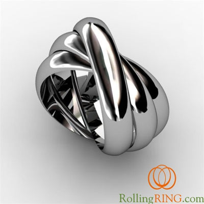 14K Solid WHITE Gold THICK Rolling Ring. IN STOCK! FREE SHIPPING!