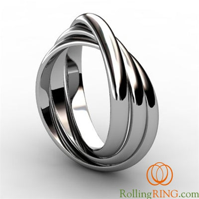 Sterling Silver 3 Band Rolling Ring