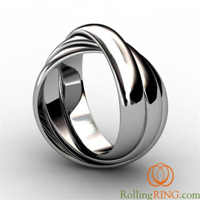 Sterling Silver 3 Band THICK Rolling Ring